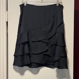 New York & Company Black Asymmetrical Ruffle Skirt